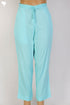 Cambric Cotton Pants In Turquoise Blue